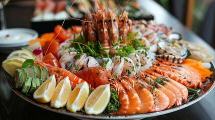 Seafood Platter: A Tasty Array of Shrimp, Crab, and Oysters
