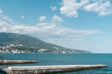 View of the city from the sea, Yalta Crimea