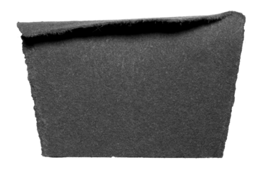 Black isolated cut out torn blank paper note cardboard with folded corner dog-ear earmark and copy space for text, transparent png background design element