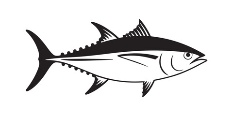 Sleek Tuna Fish Silhouette - Perfect for Seafood, Fishing, and Ocean-Themed Designs