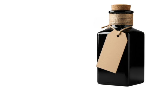 Mysterious dark potion with blank label