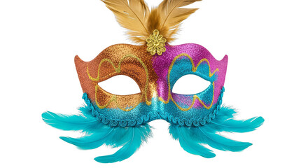 Sparkling masquerade mask against darkness