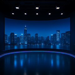 Night Cityscape Virtual Studio Background Immersive Broadcast Design