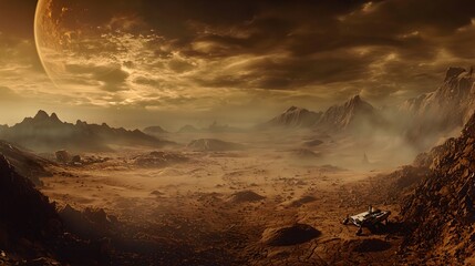 Exploring mars rover scans space