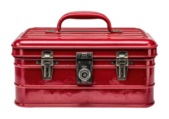 Creative diy projects using a vintage red toolbox for home organization and storage solutions