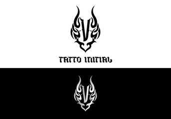 Tattoo Designs for Clothing Brands or Merchandise with Letter V