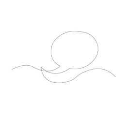 Continuous Line Drawing of Doodle Greeting. vector template
