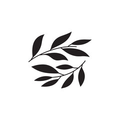 abstract tree with flowers silhouette