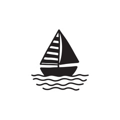 sailing boat icon silhouette