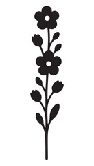 black and white floral design silhouette