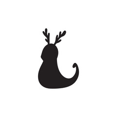 Obraz premium vector illustration of a christmas reindeer silhouette
