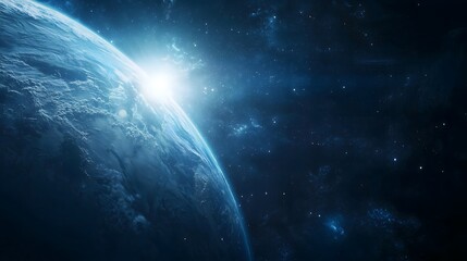 Floating astronaut in deep space