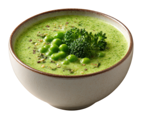 Delicious green pea soup recipe home kitchen food cozy environment top view healthy concept