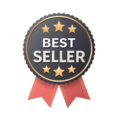 Bestseller Badg | Best Seller Ribbon vector | Premium Seller Label 3d | transparent background vector | Best Seller Sticker silhouette 