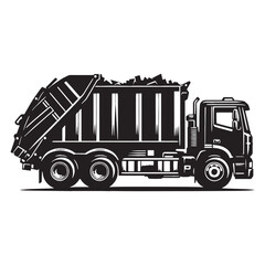 Quiet Strength Garbage Truck silhouette – Garbage Truck illustration – Minimalist Garbage Truck vector – Vehicle silhouette

