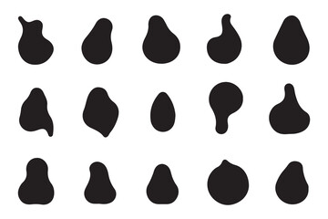 vector set of black icon silhouette