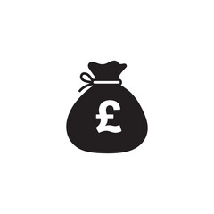 money bag icon silhouette