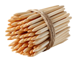 Crafting tools for artists creative workspace bundled wooden sticks organized environment view