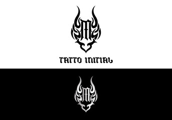 Tattoo Designs for Clothing Brands or Merchandise with Letter M