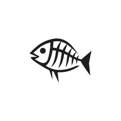 fish on a white background silhouette