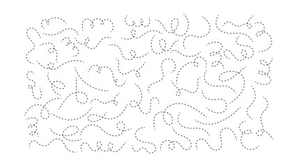 abstract dotted line. Hand drawn curve dotted line vector set.