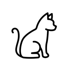 Cat - line icon with editable stroke. Outline pet symbol. Vector illustration