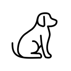 Dog - line icon with editable stroke. Simple outline pet symbol. Vector illustration.