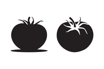 Tomato Silhouette Icons Fresh Vegetable Vector Set for Cooking and Garden Design Projects