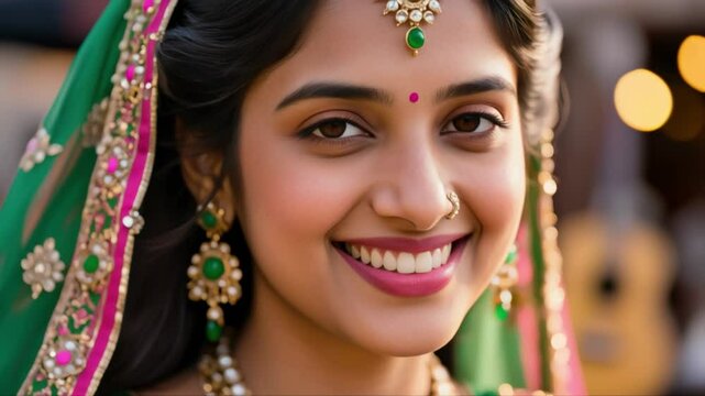 joven mujer Punjabi con sonrisa