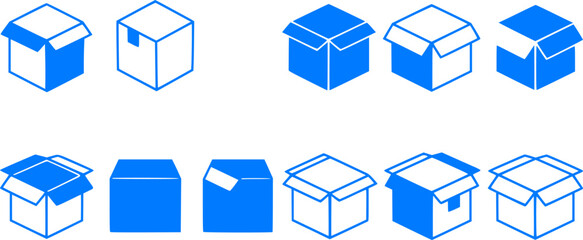Isometric Boxes Collection, Open and Closed, Delivery and Packaging Concept