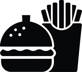 Burger Fries Silhouette: Fast Food

