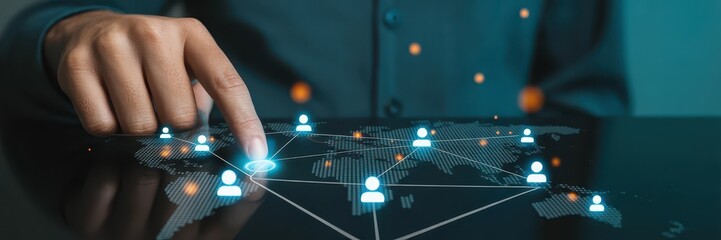 Global network connections displayed on a digital interface.