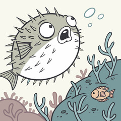 vector illustration of a cartoon fish