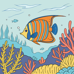 seamless background with fishes