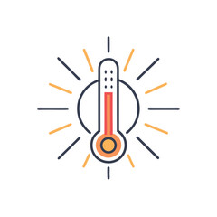 Minimalist line-art vector icon with thin strokes, temperature symbols. Perfect for weather apps, smart home UIs, dashboards, and climate control interfaces.

