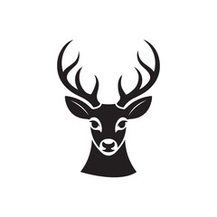 Fototapeta premium a vector illustration deer head on white background.