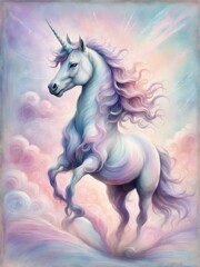 Naklejka premium unicorn in the sky