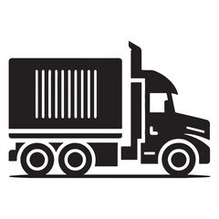 Modern Utility Truck silhouette &ndash; Truck illustration &ndash; Minimalist Truck vector &ndash; Vehicle silhouette

