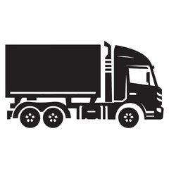 Strong Build Truck silhouette with flat bed – Truck illustration – Minimalist Truck vector – Vehicle silhouette

