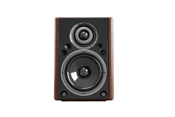 Obraz premium High-Fidelity Wooden Bookshelf Speaker System for Audiophiles isolated on transparent background , cutout 