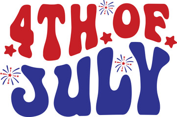 4th of july independence day typography clip art design on plain white transparent isolated background for card, shirt, hoodie, sweatshirt, apparel, tag, mug, icon, poster or badge