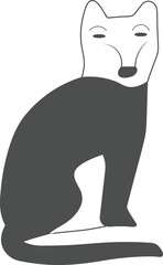 black and white cartoon fox