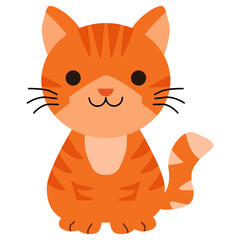 A charming orange tabby kitten sitting with a sweet expression. Great for children’s products, pet-related designs, stickers, and logos.