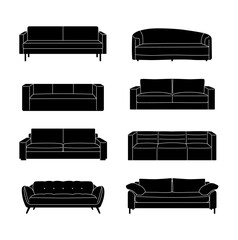 Black Sofa Silhouettes Collection