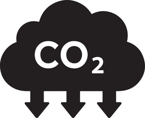 Greenhouse Gas Reduction icon. co2 reduction icon. environmental protection concept. Reduce co2 gas graphic design.