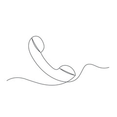 Phone continuous one line drawing outline vector icon 