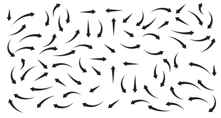 Set long black curve arrow icon vector . black curve arrow icon set. long arrow icon set. Set of curved arrows isolated on white background. Curved arrows