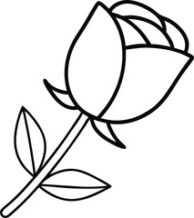 rosebud outline icon