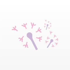 imple logo design of dandelion flower