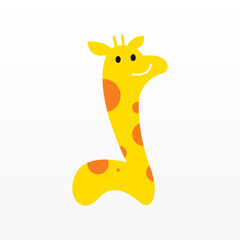 Simple giraffe logo design template